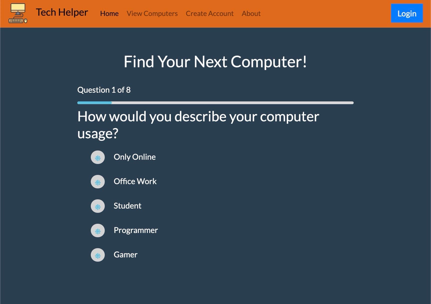 Tech Helper — Computer Shopping Guide Web Application